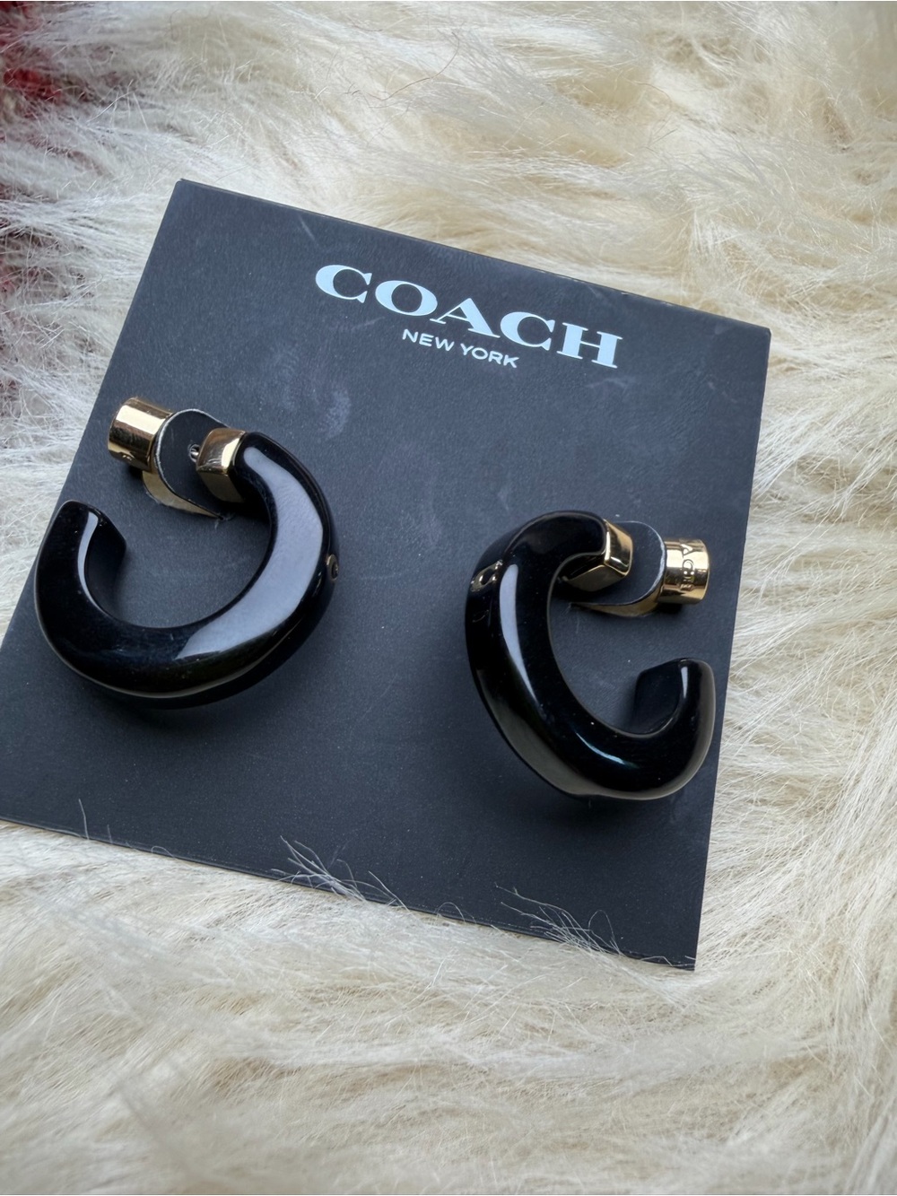 Coach Resin C Hoop Earrings - Picture 6 of 7